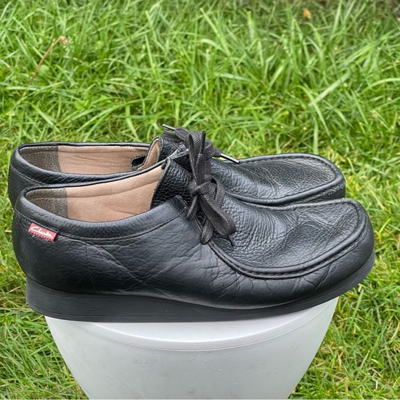 Clarks Stinson Lo Shoes Mens 13 M Black Leather Mocs Lace up Casual Comfort - Picture 4 of 15